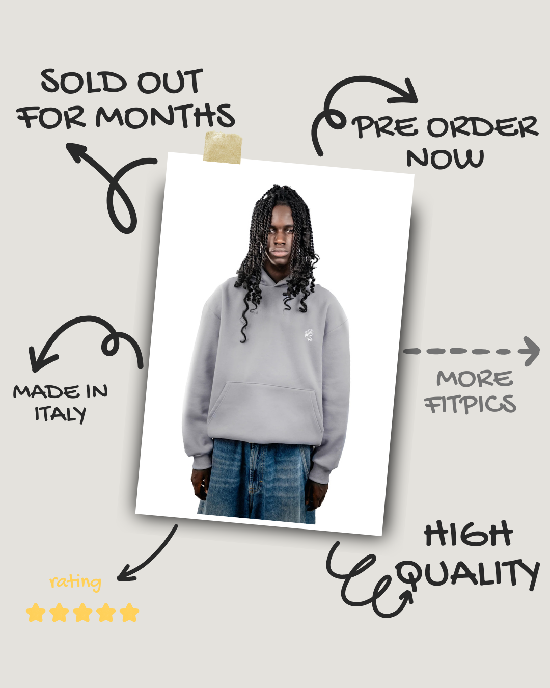 Black logo hoodie