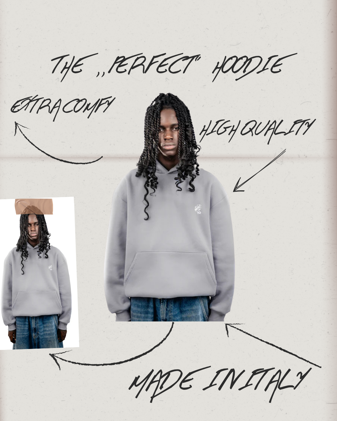 Black logo hoodie