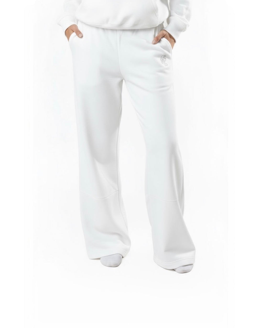White Openleg Jogger