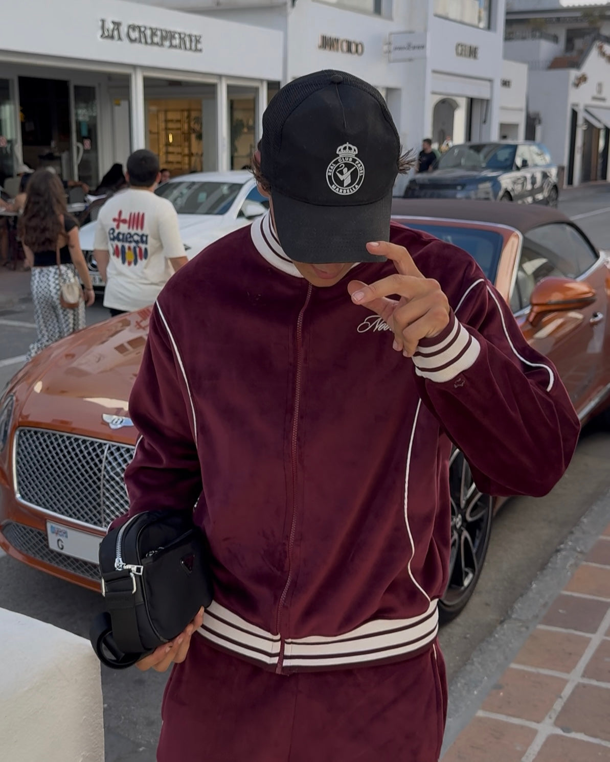 Velour Track Jacket Red Velvet